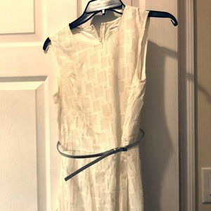 White Calvin Klein Dress with Belt